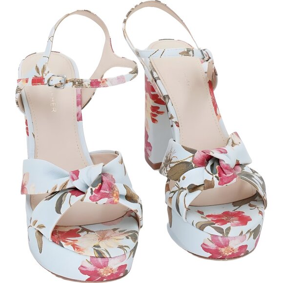 Marc Fisher Shoes - Marc Fisher Deren Women's Floral Platform Sandals Light Blue Women's US 7.5M